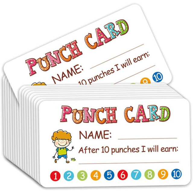 50Pcs Cartoon Kids Reward Incentive Punch Cards For Children Students  Motivated Teacher Teaching Small Business - AliExpress